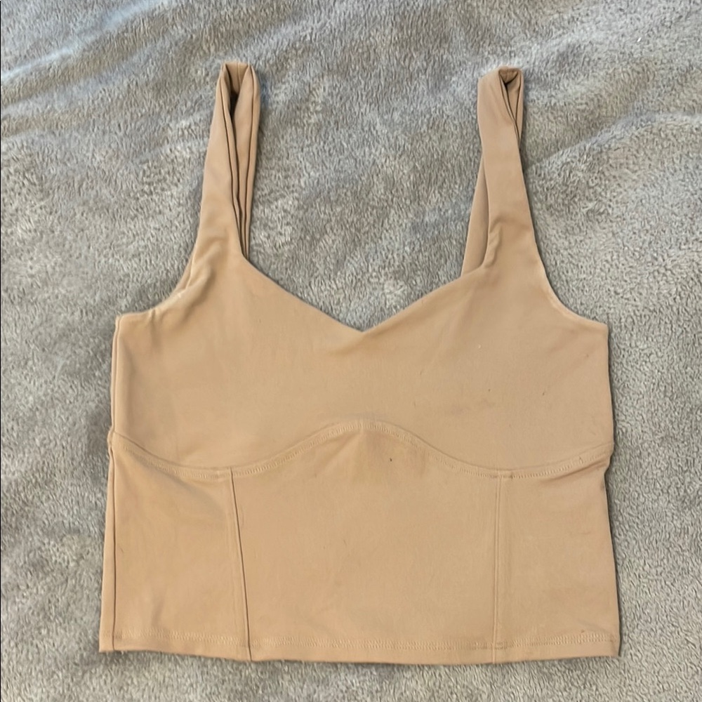 Tan Sleeveless Crop Top